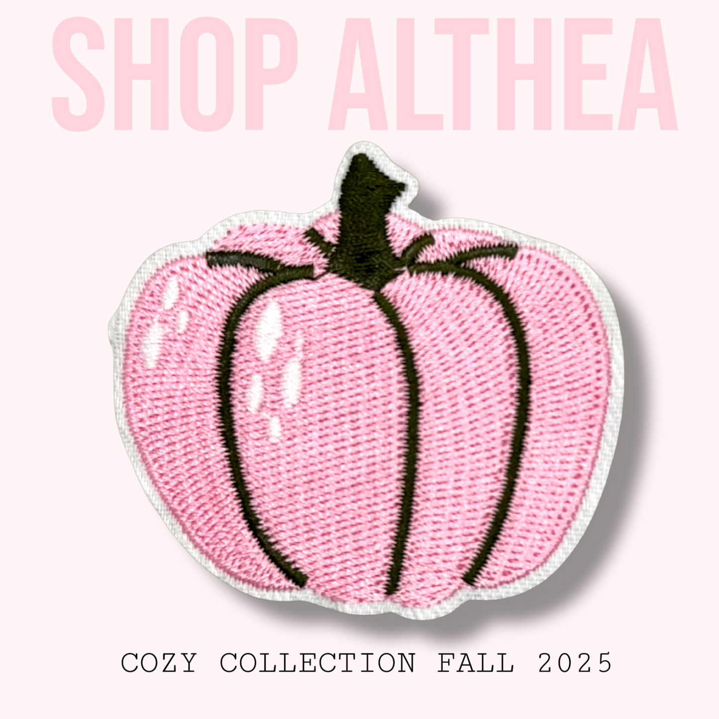 Pink Pumpkin Embroidered Patch