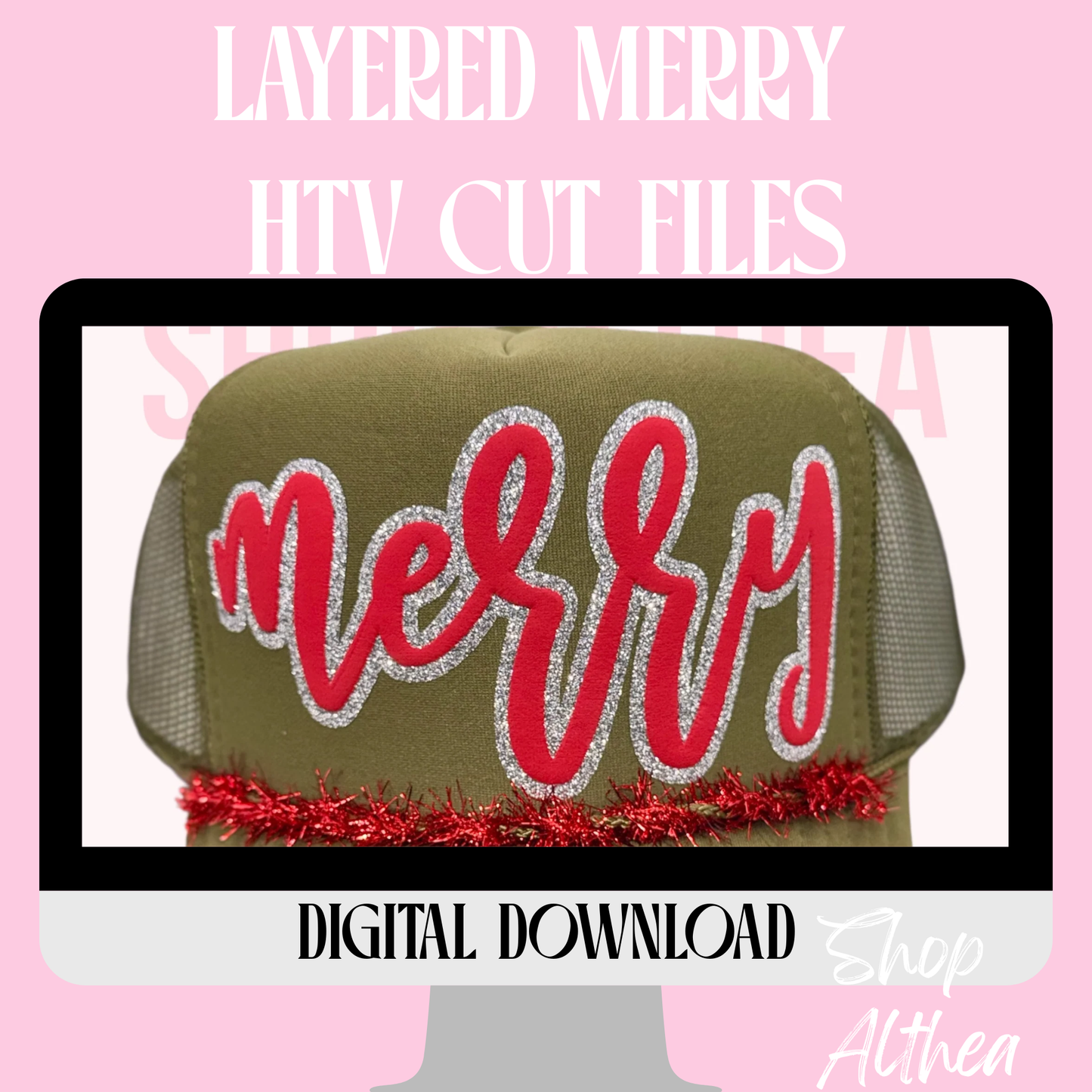 DIGITAL DOWNLOAD - "Merry" Hand Drawn Script With Puff