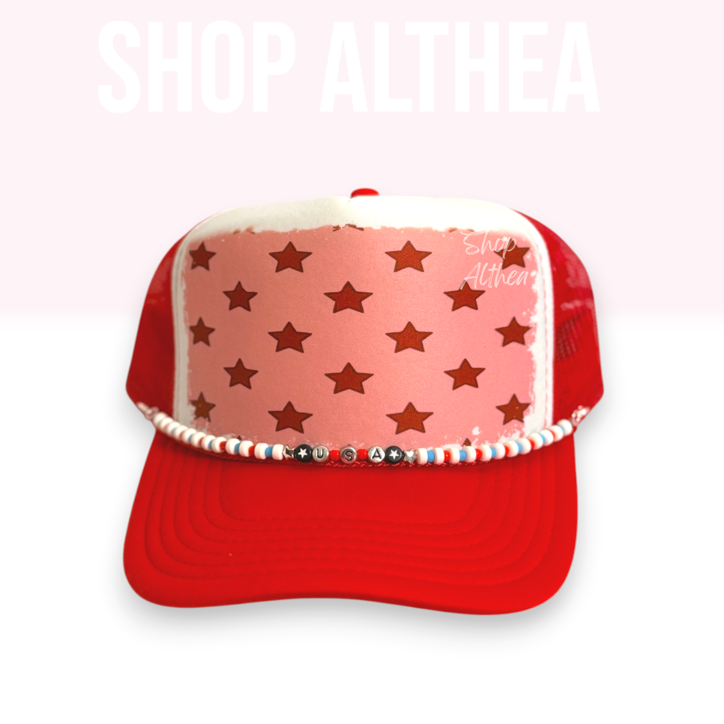 Pink with Red Stars - Sublimation Transfer