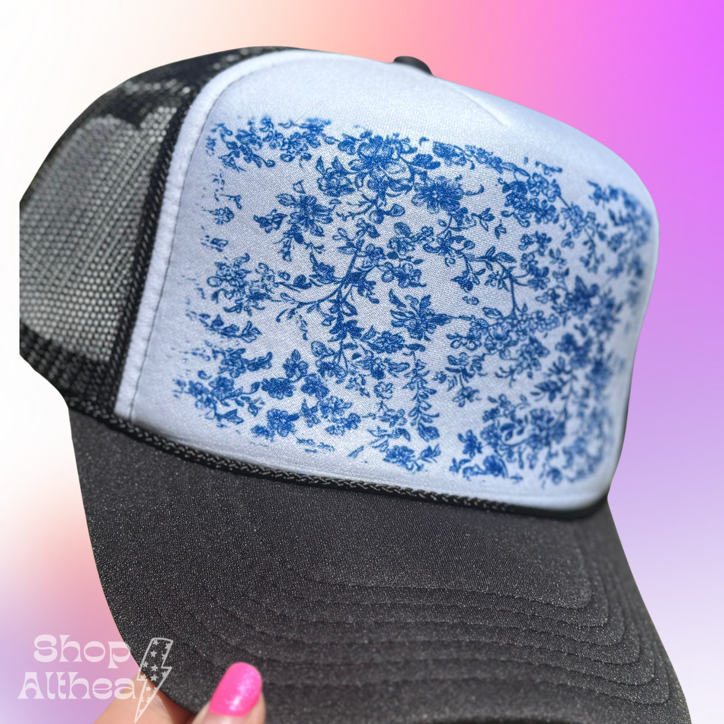 Sublimation Transfer - Blue Vintage Floral Background