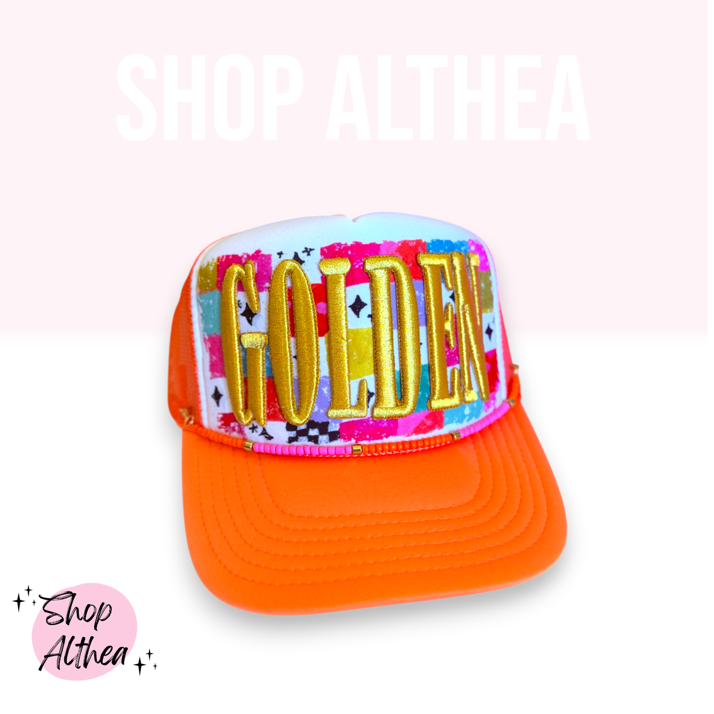 Golden Puff Whimsical Trucker Hat
