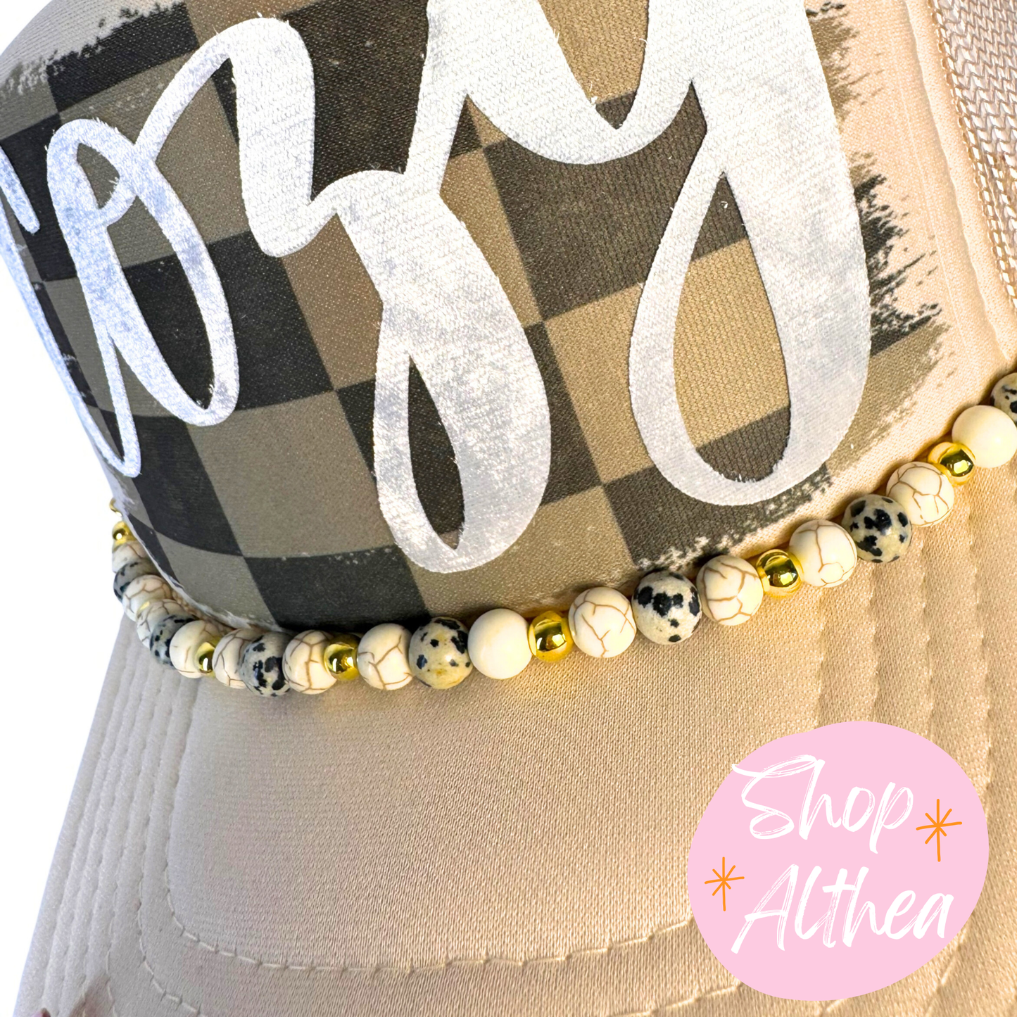 "COZY" Velvet Checkered Trucker Hat