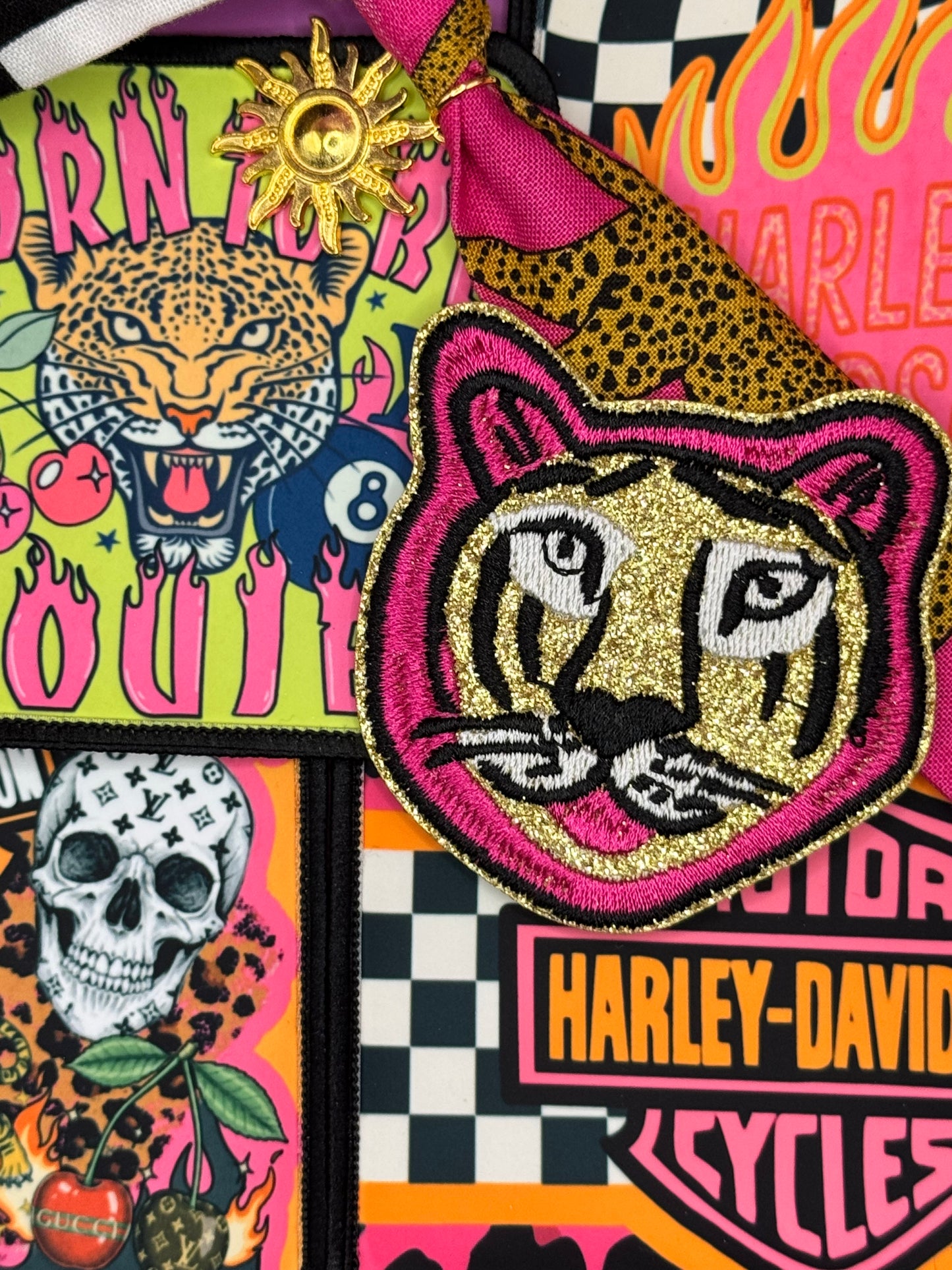 Glitter Tiger Embroidered Patch