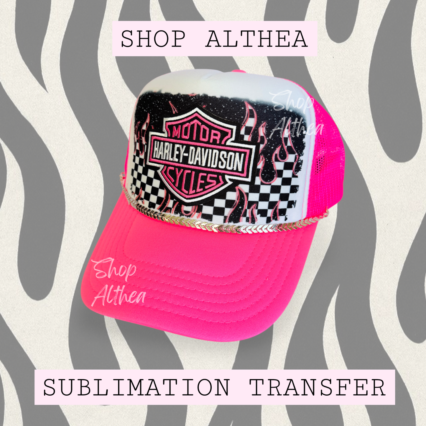 Pink Biker Embroidered Patch