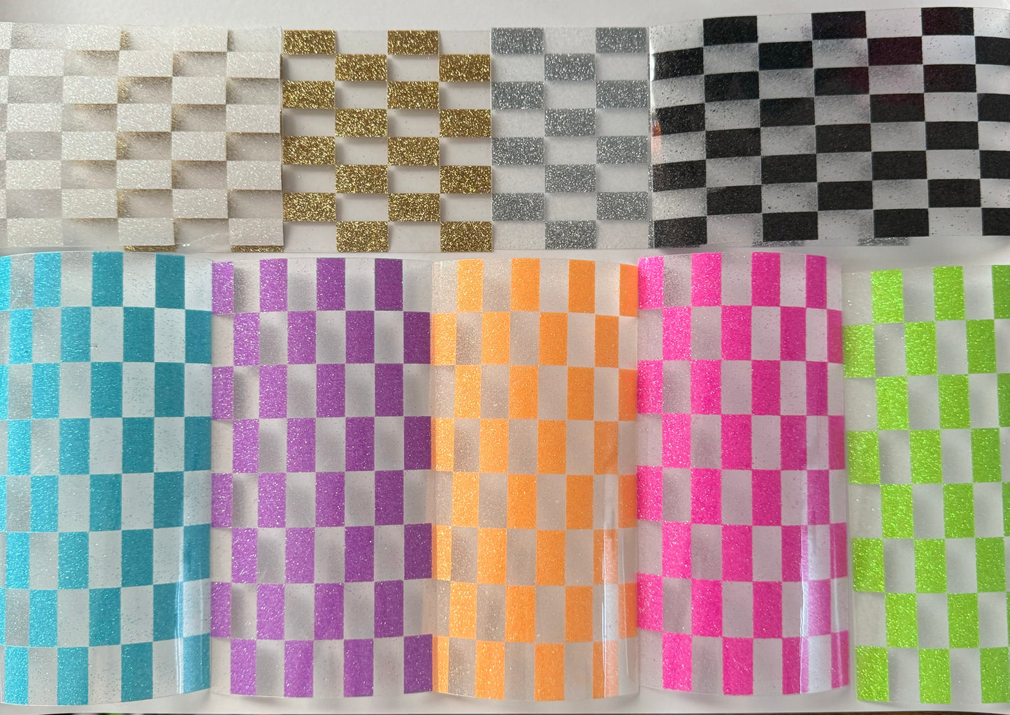 Glitter Checkered HTV Transfers