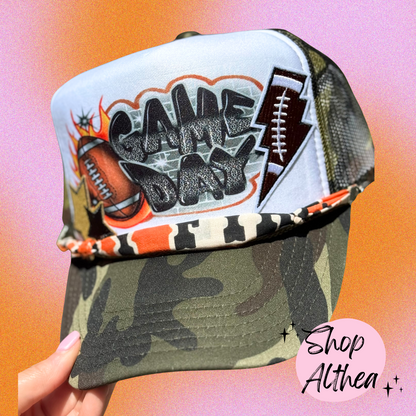 "Game Day" Airbrush Camo Trucker Hat