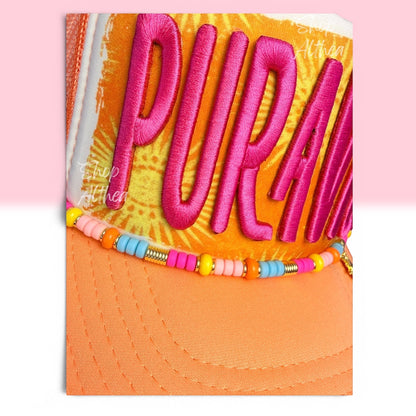 Pura Vida Embroidered Trucker Hat With Beaded Detail