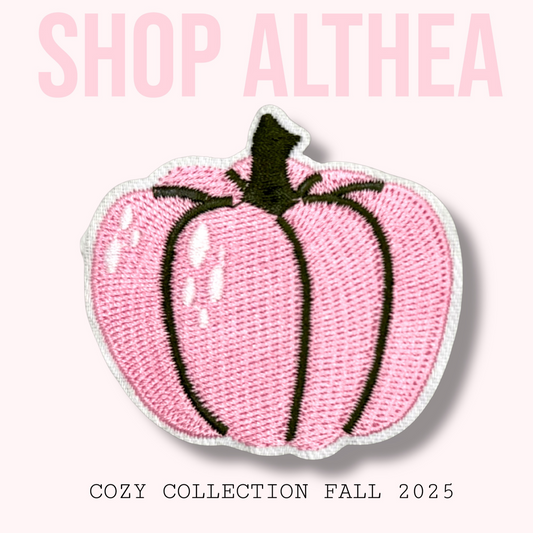 Pink Pumpkin Embroidered Patch