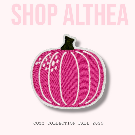 Hot Pink Pumpkin Embroidered Patch