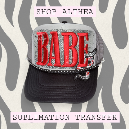 "BABE" Red - Embroidered Puff Transfer