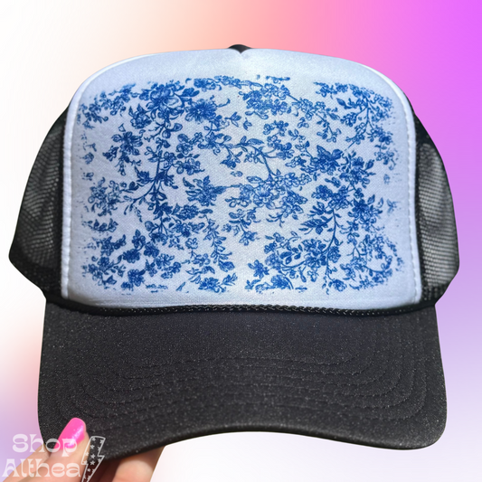 Sublimation Transfer - Blue Vintage Floral Background