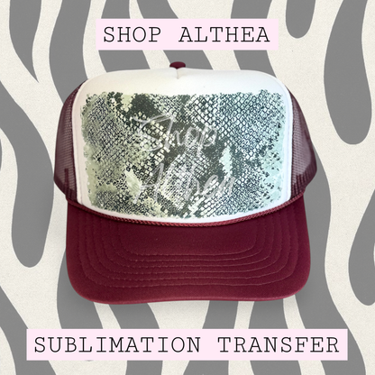 Sublimation Transfer - Snakeskin Black & Gray