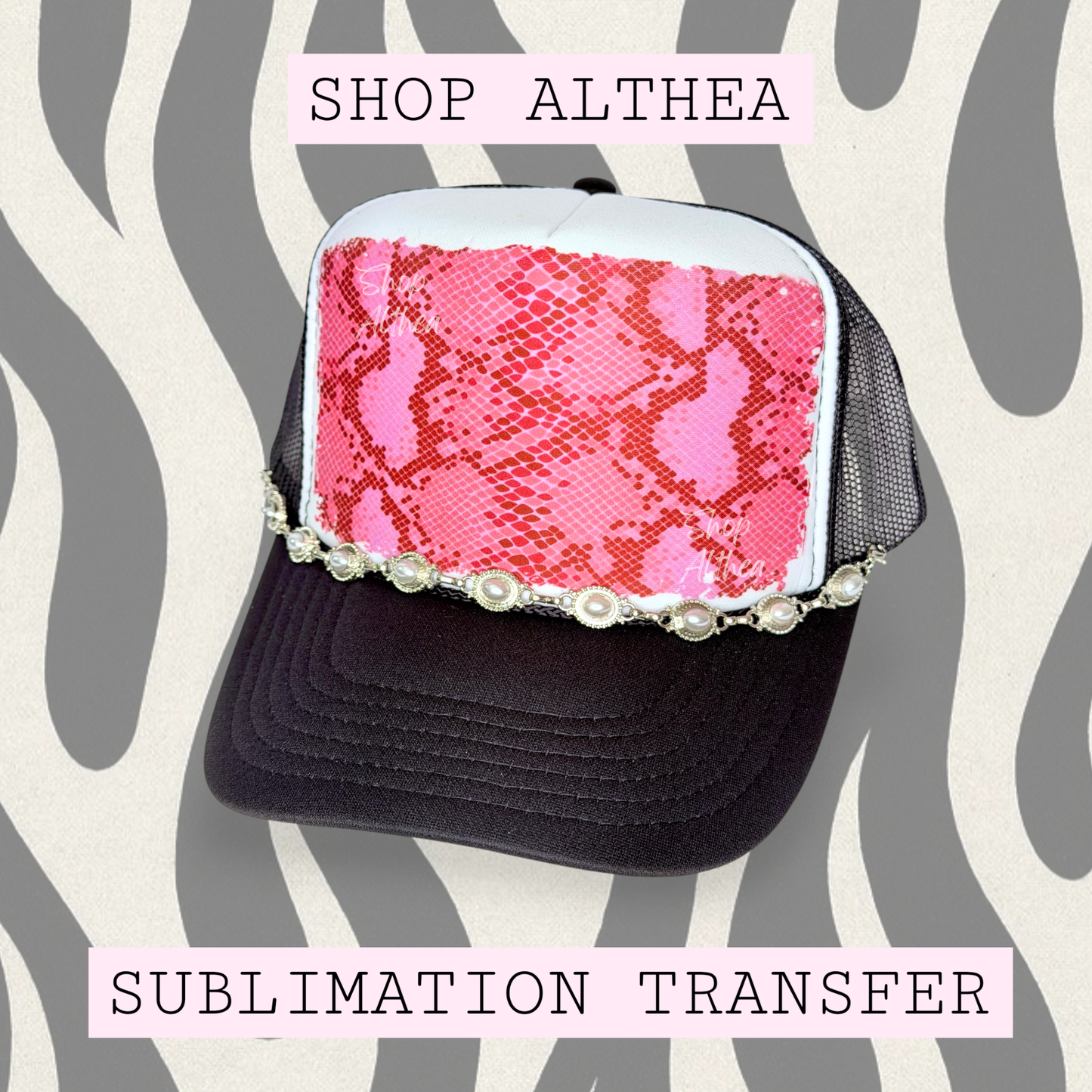 Sublimation Transfer - Snakeskin pink