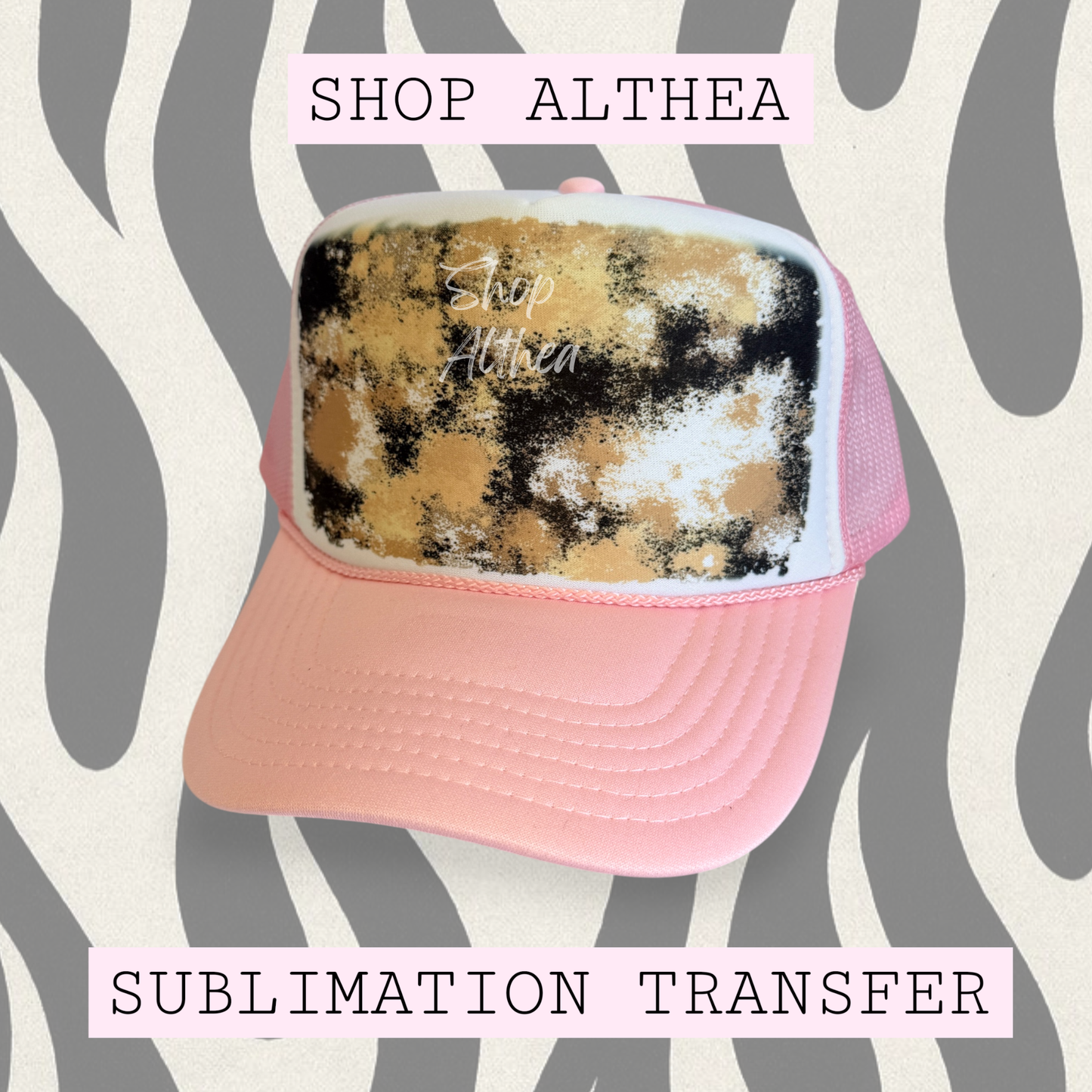 Sublimation Transfer - Cream/Rust Bleach Texture