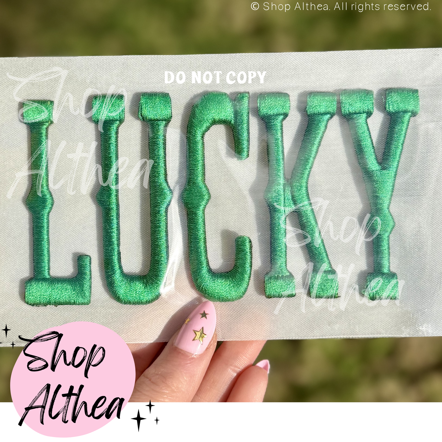 LUCKY Embroidered Puff Transfer