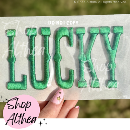 LUCKY Embroidered Puff Transfer