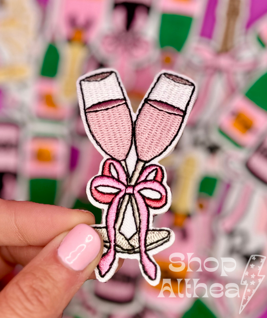 Champagne Glasses Embroidered Patch