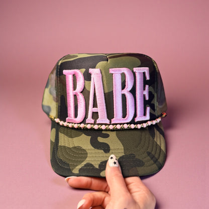 "BABE" Pink - Embroidered Puff Transfer