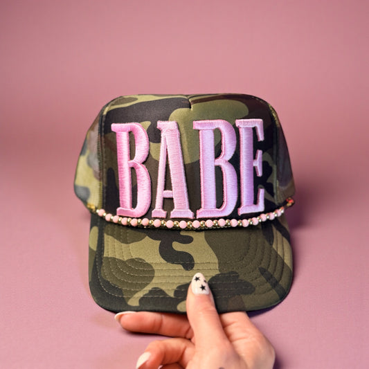 "BABE" Pink - Embroidered Puff Transfer