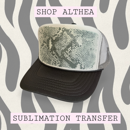 Sublimation Transfer - Snakeskin Black & Gray