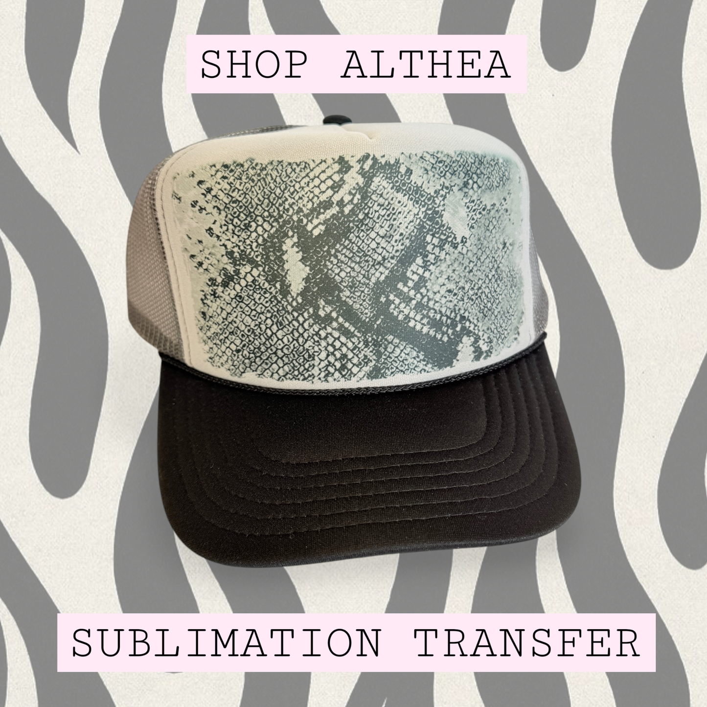 Sublimation Transfer - Snakeskin Black & Gray