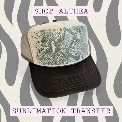 Sublimation Transfer - Snakeskin Black & Gray