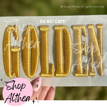 GOLDEN Embroidered Puff Transfer