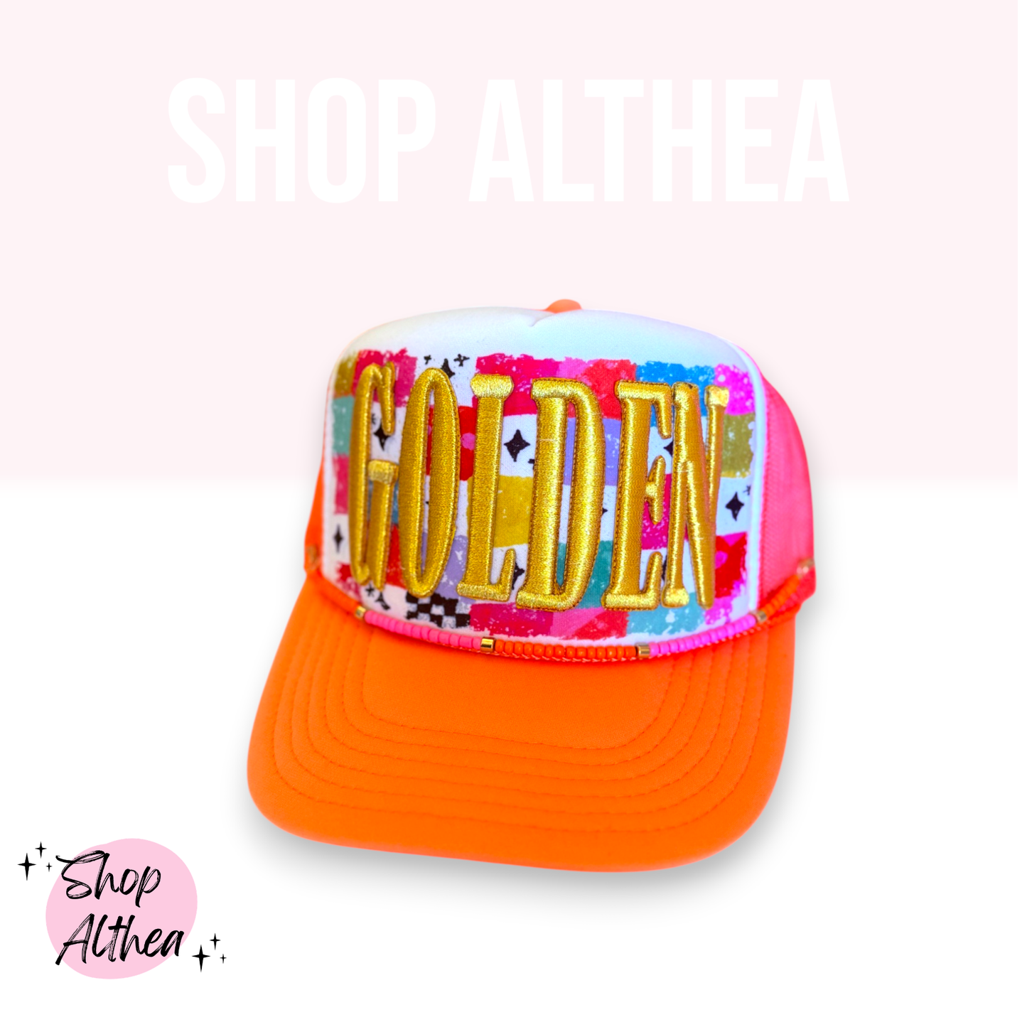 Golden Puff Whimsical Trucker Hat