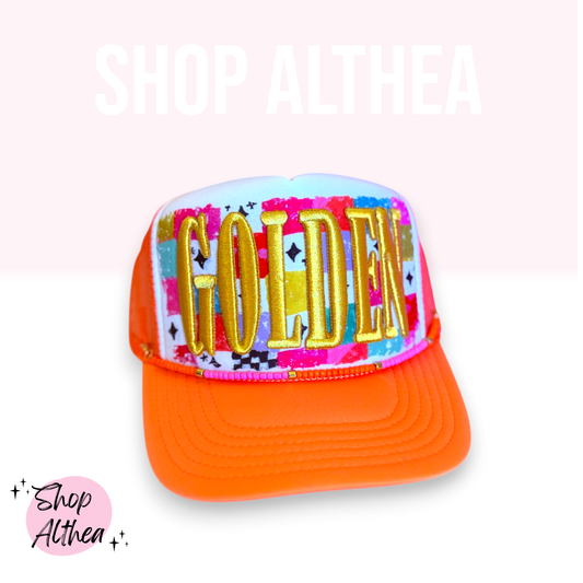 Golden Puff Whimsical Trucker Hat