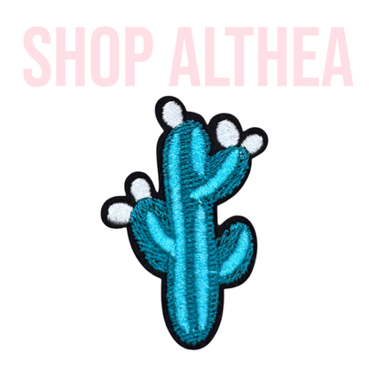 Blue Cactus Embroidered Patch