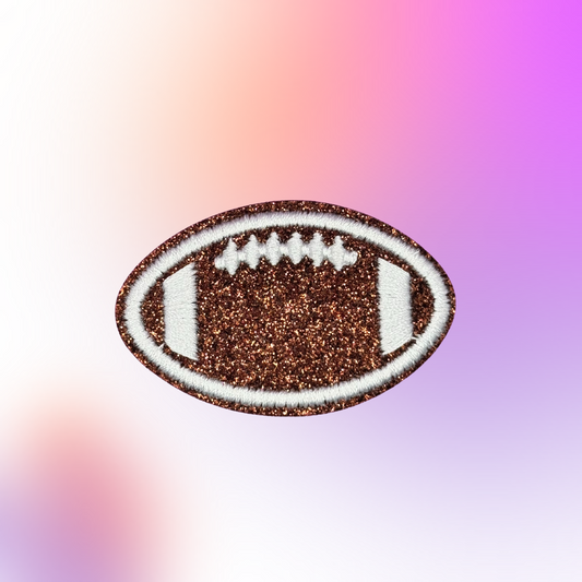 Glitter Football Embroidered Patch