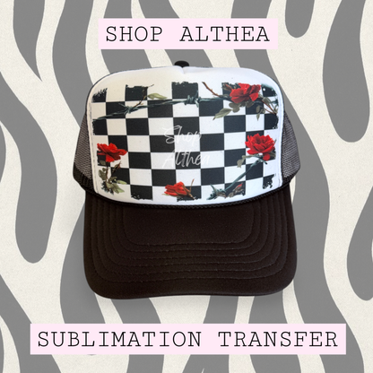 Sublimation Transfer - Barbwire Roses & Checker