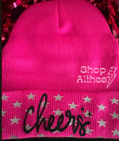 "Cheers" Mini Black Glitter HTV