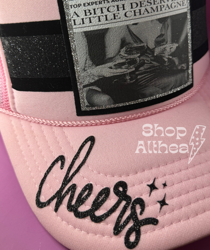 "Cheers" Mini Black Glitter HTV