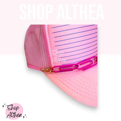 Hat Chain - Oversized Hot Pink Paper Clips