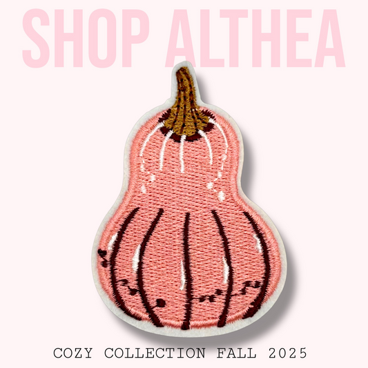 Pink Gourd Embroidered Patch