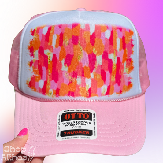 Sublimation Transfer - Pink & Orange Brushstroke Background