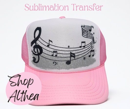 Sublimation Transfer - Glitter Band Music Notes