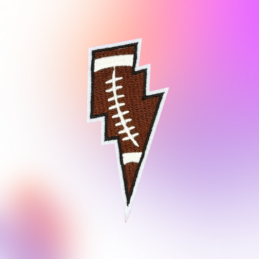 Football Lightening Embroidered Patch