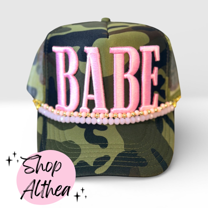 "BABE" Pink - Embroidered Puff Transfer