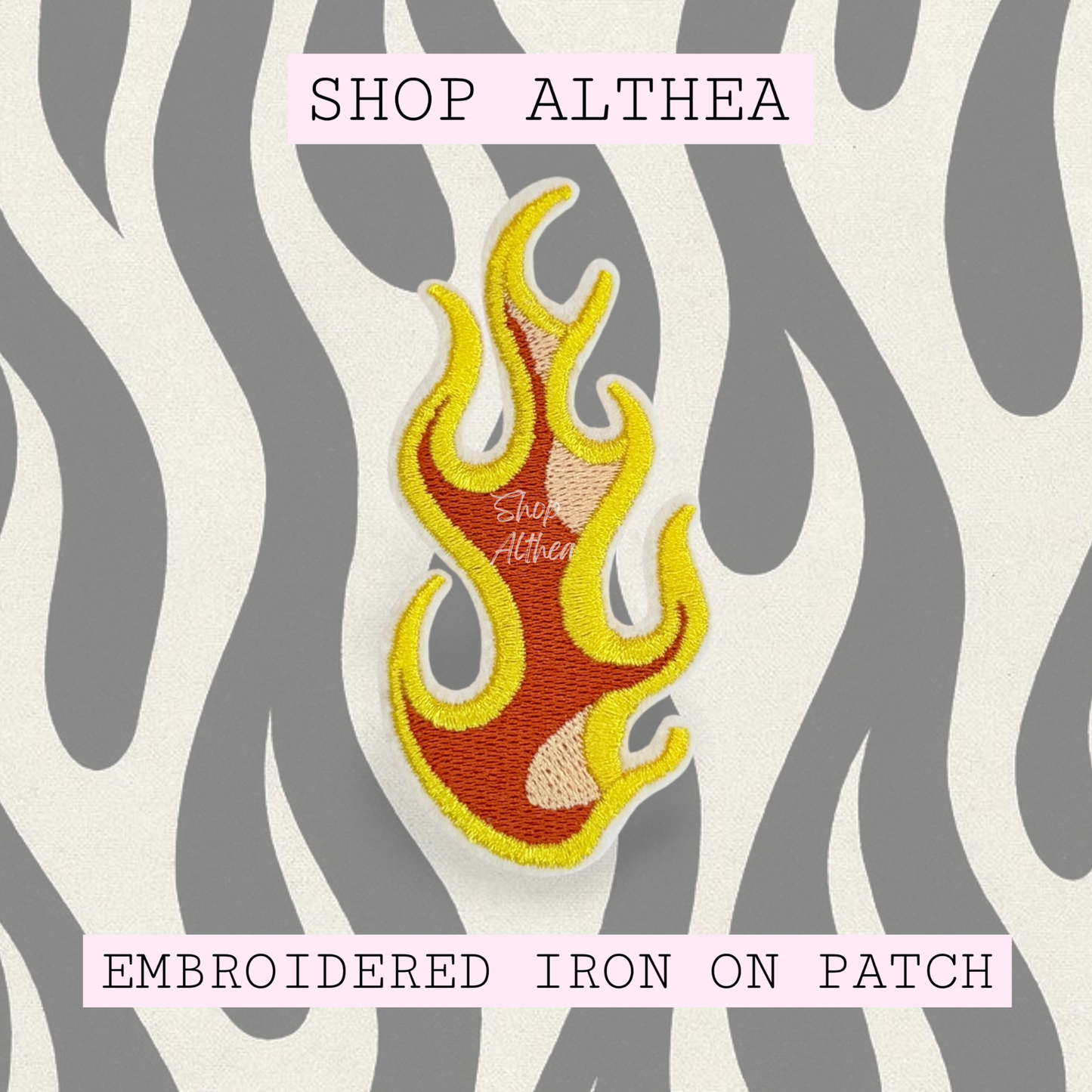 Flame Embroidered Patch
