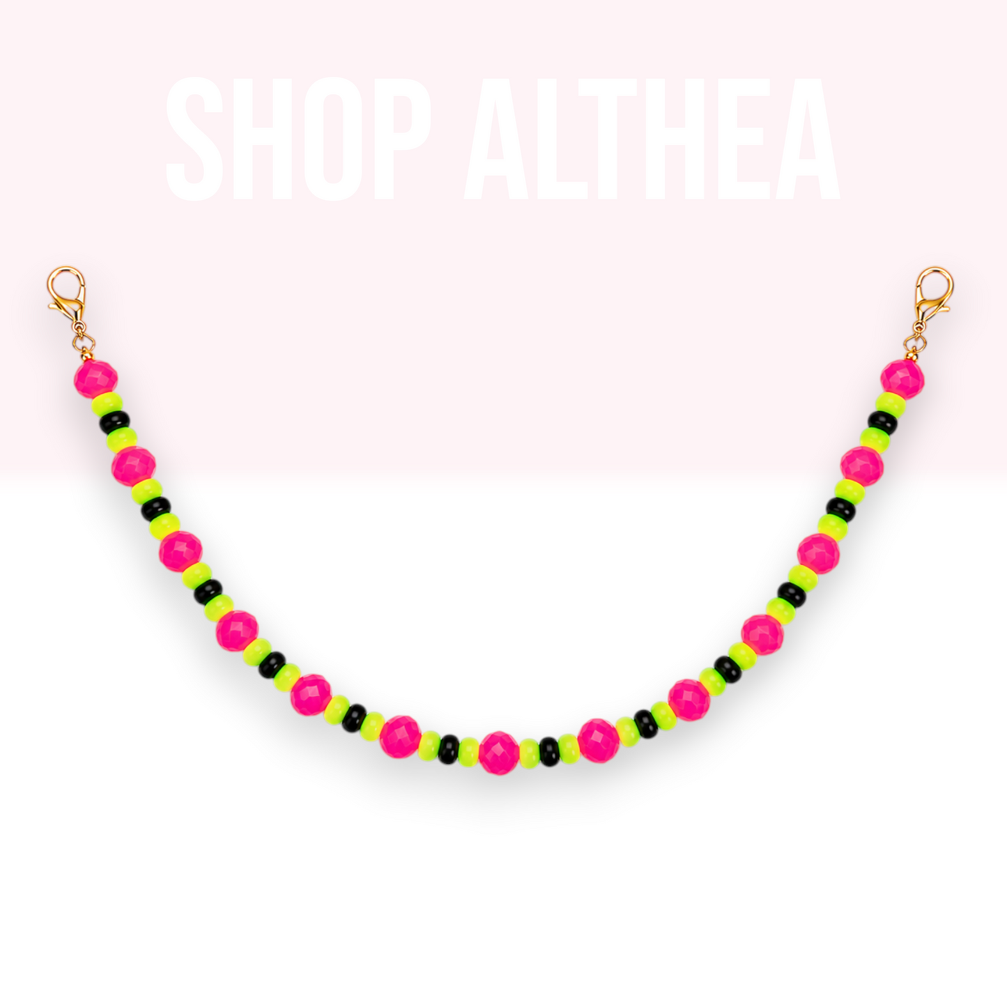 Pink Glass Beaded Hat chain