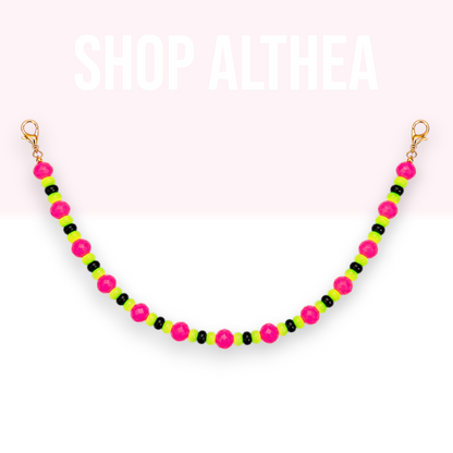 Pink Glass Beaded Hat chain