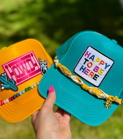 "Happy To Be Here" Embroidered Patch