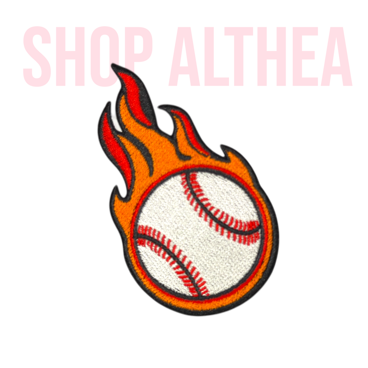 Baseball in flames - Embroidered Patch