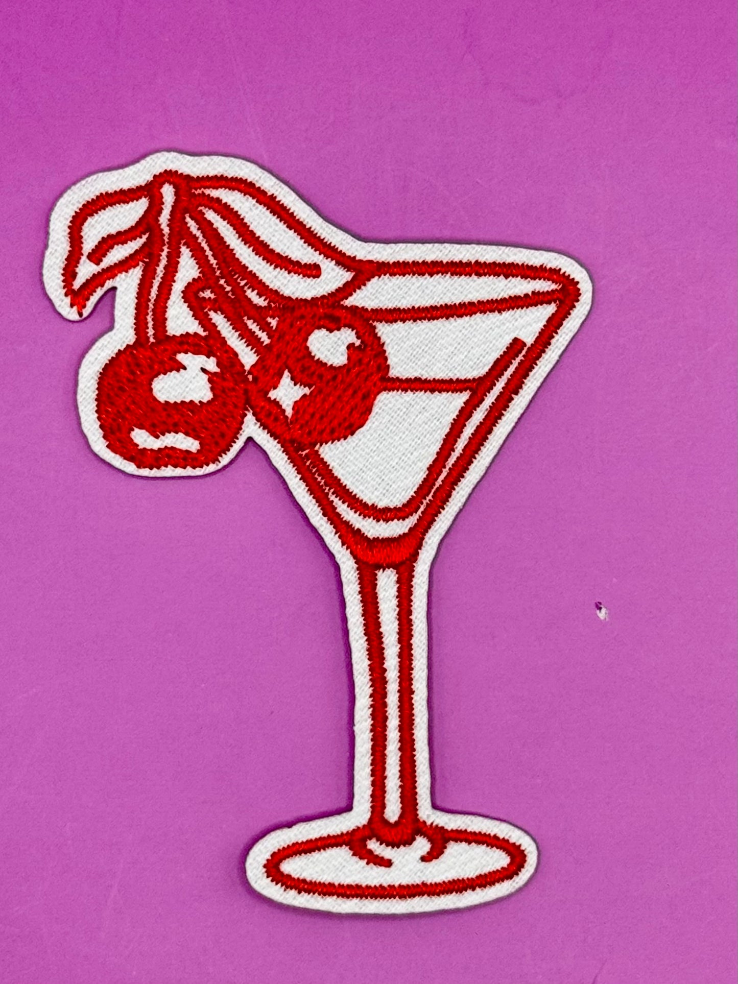 Martini Embroidered Patch
