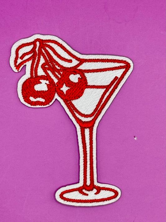 Martini Embroidered Patch