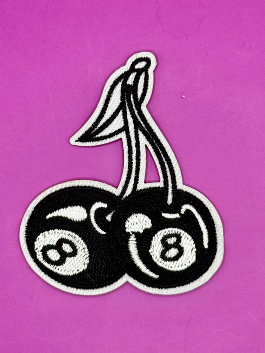 Cherry Eight ball Embroidered Patch