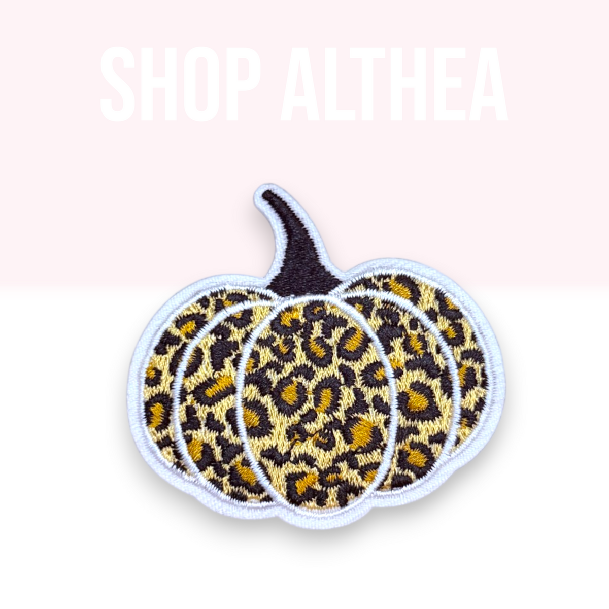 Leopard Print Pumpkin Embroidered Patch | Halloween Iron-On Patch