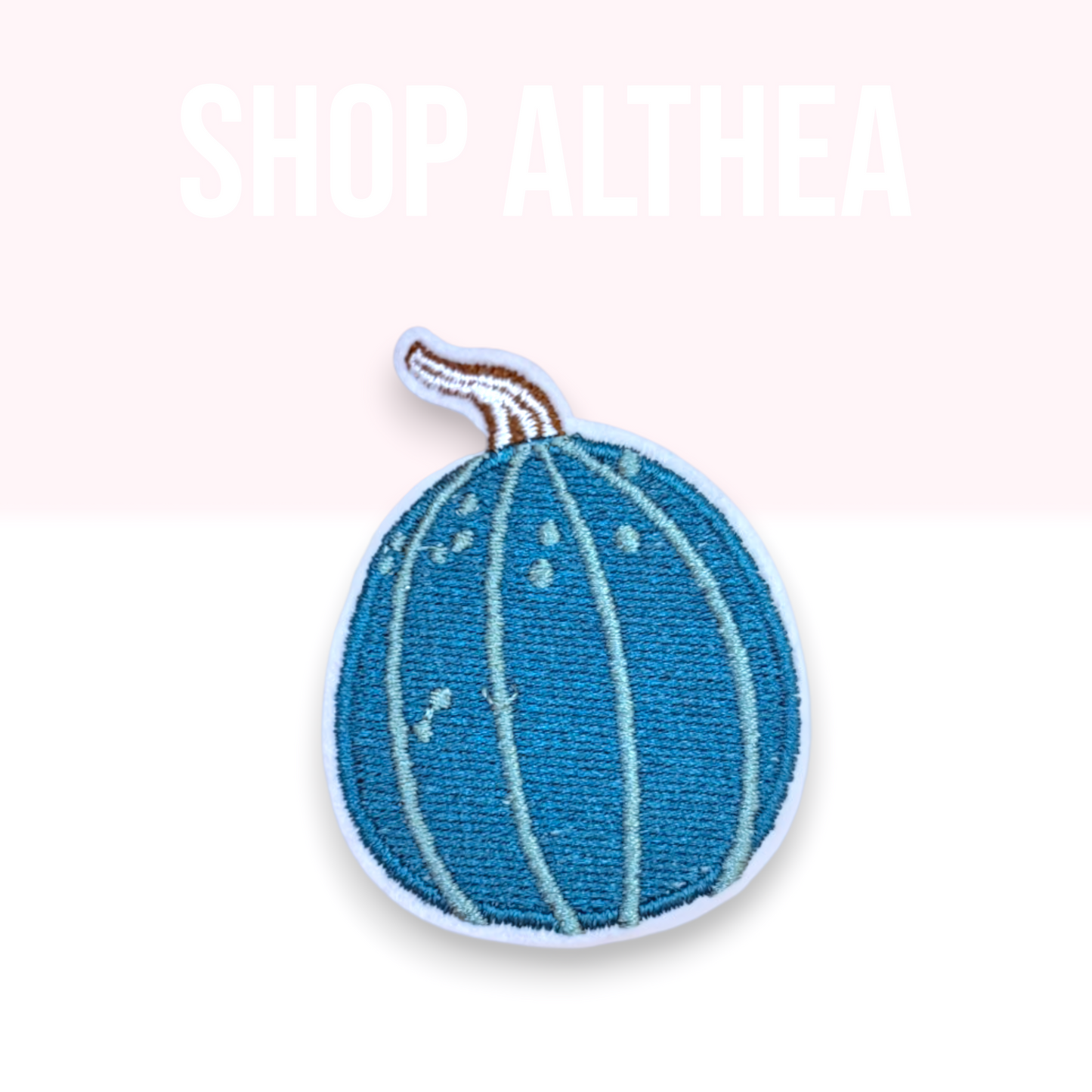 Teal Pumpkin Embroidered Patch | Halloween Iron-On Patch for Bags